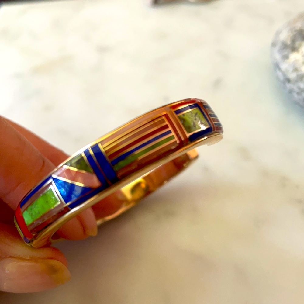 SOLD Vintage 14K Zuni Gold Multistone Walley Bracelet SoLD - Picture 10 of 16